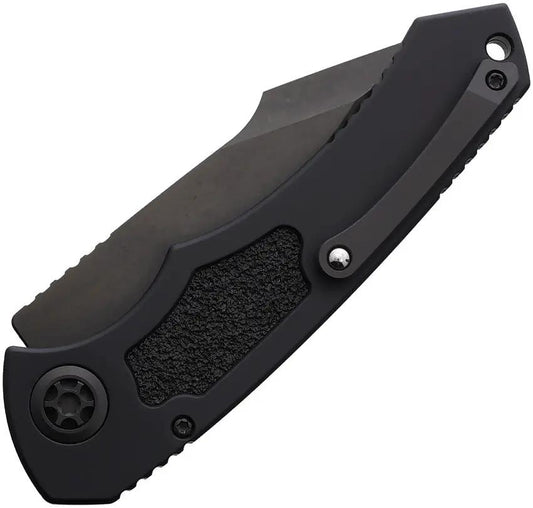 Heretic Knives Auto Pariah Button Lock - Automatic Opening, Black MagnaCut Drop Point Blade by Heretic Knives