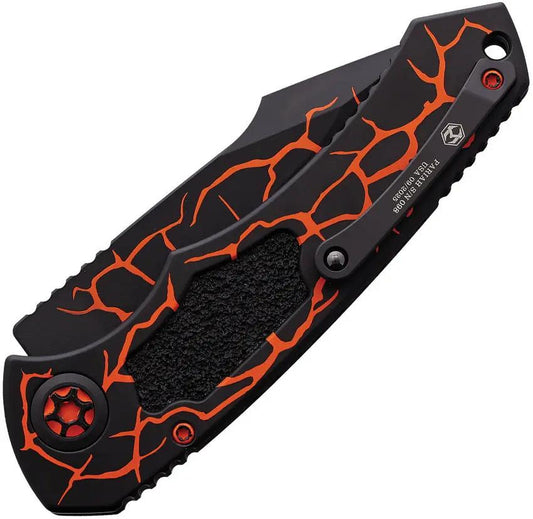 Heretic Knives Auto Pariah Button Lock Org H048 MAG-OR - Automatic Opening MagnaCut Blade In Orange Magma by Heretic Knives