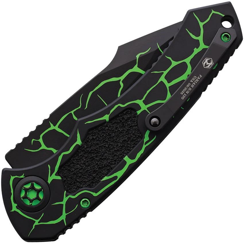 Heretic Knives Auto Pariah Button Lock Grn H048-MAG-TX by Heretic Knives