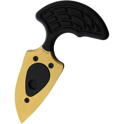 Heretic Knives Sleight Push Dagger - Gold TiNi Coated 3 In CPM 20CV Blade 5.5 In Overall Detachable Black Aluminum by Heretic Knives