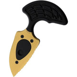 Heretic Knives Sleight Push Dagger Gold H050-9C - 5.5in Overall, 3in Partial Serrated CPM-20CV Blade With Gold TiNi Coat by Heretic Knives