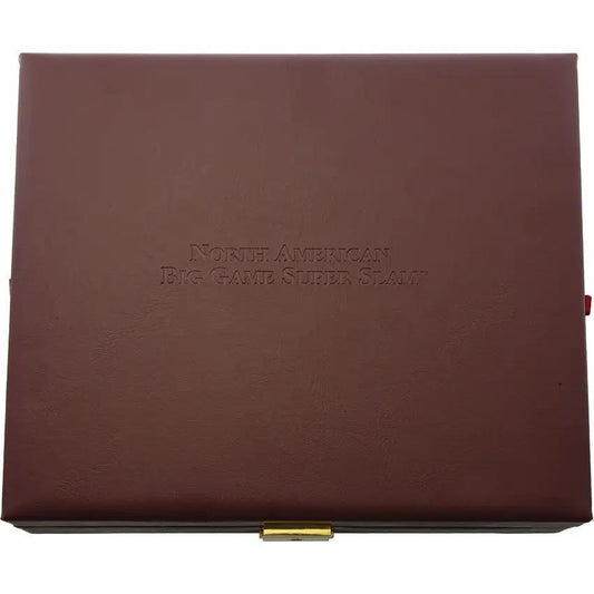 Heritage Coin Displays PDSRGH1904 - Brown Leather Coin Display Box With Locking Clasp For 28 Coins by Miscellaneous