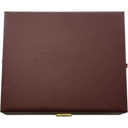 Heritage Coin Displays PDSRGH1904 - Brown Leather Coin Display Box With Locking Clasp For 28 Coins by Miscellaneous
