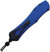 Heretic Knives Auto Hydra V4 OTF Recurve - Automatic Opening MagnaCut Blade Blue DLC Aluminum Handle by Heretic Knives