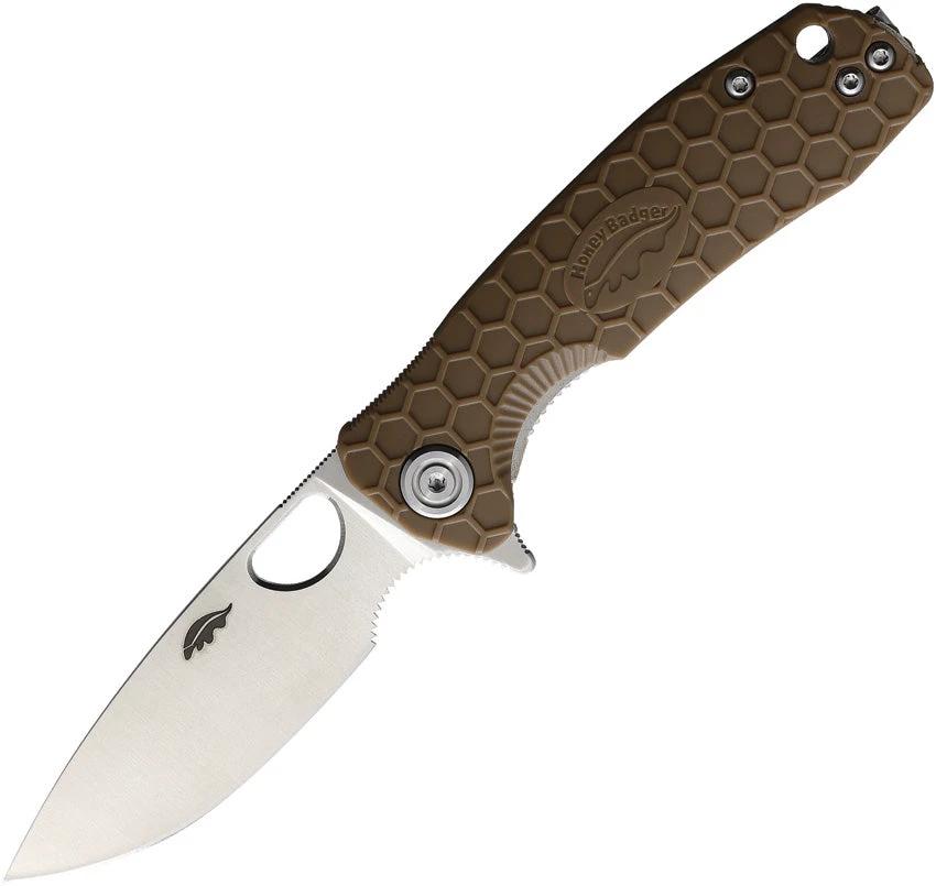 Honey Badger Knives Small Linerlock Tan HB1022 by Honey Badger Knives