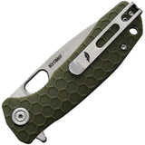 Honey Badger Knives Small Linerlock HB1023 - Compact EDC Knife With 2.75 Inch Satin 8Cr13MoV Blade And Green GRN Handle by Honey Badger Knives