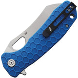 Honey Badger Knives Warncleaver Linerlock HB1036 - Blue Textured GRN Handle D2 Tool Steel Blade Extended Tang by Honey Badger Knives