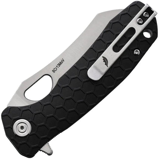 Honey Badger Knives Warncleaver Linerlock HB1038 - Durable 8Cr13MoV Blade With Textured GRN Handle and Pocket Clip by Honey Badger Knives