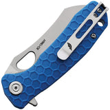 Honey Badger Knives Warncleaver Linerlock HB1048 - Compact EDC Knife With Satin 8Cr13MoV Blade And Blue GRN Handle by Honey Badger Knives