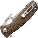 Honey Badger Knives Medium Easy Open Linerlock HB1062 - Compact EDC Knife With Satin 8Cr13MoV Blade And Tan Handle by Honey Badger Knives