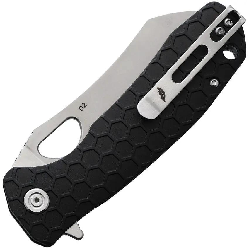 Honey Badger Knives Warncleaver Linerlock HB1104 - D2 Tool Steel Blade, 4.63 Inch Closed, Black GRN Handle by Honey Badger Knives