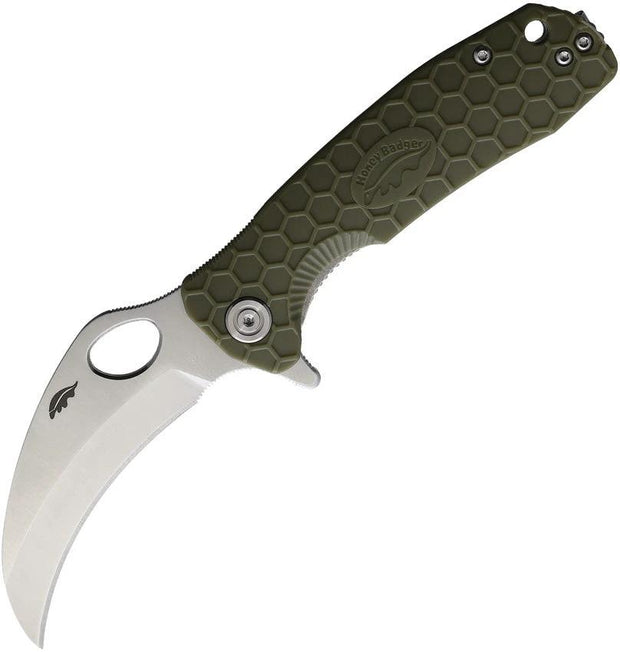 Honey Badger Knives Medium Claw Linerlock Grn HB1123 by Honey Badger Knives