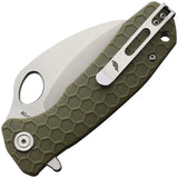 Honey Badger Knives Medium Claw Linerlock HB1133 - Serrated 3 Inch 8Cr13MoV Blade With Green GRN Handle by Honey Badger Knives