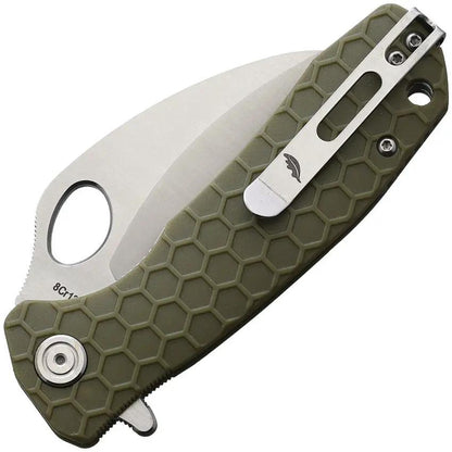 Honey Badger Knives Medium Claw Linerlock HB1133 - Serrated 3 Inch 8Cr13MoV Blade With Green GRN Handle by Honey Badger Knives