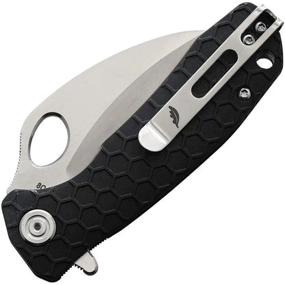 Honey Badger Knives Small Claw Linerlock Black HB1151 - Compact EDC Knife With Serrated 8Cr13MoV Blade by Honey Badger Knives