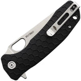 Honey Badger Knives Large Leaf Linerlock Black HB1288 - Satin 8Cr13MoV Blade With Extended Tang by Honey Badger Knives