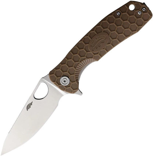 Honey Badger Knives Large Leaf Linerlock Tan HB1289 by Honey Badger Knives