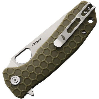 Honey Badger Knives Large Leaf Linerlock Green HB1290 by Honey Badger Knives