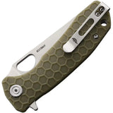 Honey Badger Knives Medium Leaf Linerlock Green HB1300 - Durable Satin 8Cr13MoV Blade With Textured Glass Fiber Handle by Honey Badger Knives