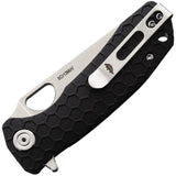 Honey Badger Knives Small Leaf Linerlock Black HB1308 - Compact EDC Knife With Satin 8Cr13MoV Blade Extended Tang Clip by Honey Badger Knives