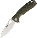 Honey Badger Knives Small Leaf Linerlock Green HB1310 by Honey Badger Knives