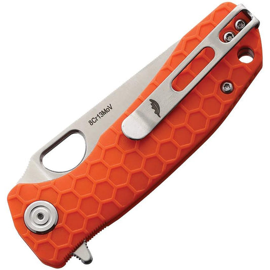 Honey Badger Knives Small Leaf Linerlock Orange HB1313 by Honey Badger Knives
