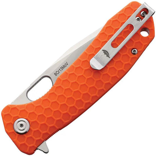 Honey Badger Knives Large Linerlock Tanto Orange HB1326 - 8Cr13MoV Stainless Blade With Textured Orange Handle by Honey Badger Knives