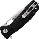 Honey Badger Knives Medium Linerlock Tanto HB1331 - Satin 8Cr13MoV Blade With Black Textured Nylon Handle by Honey Badger Knives