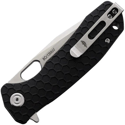 Honey Badger Knives Medium Linerlock Tanto HB1331 - Satin 8Cr13MoV Blade With Black Textured Nylon Handle by Honey Badger Knives