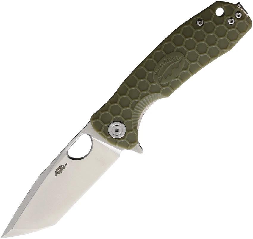 Honey Badger Knives Medium Linerlock Tanto Green HB1333 by Honey Badger Knives