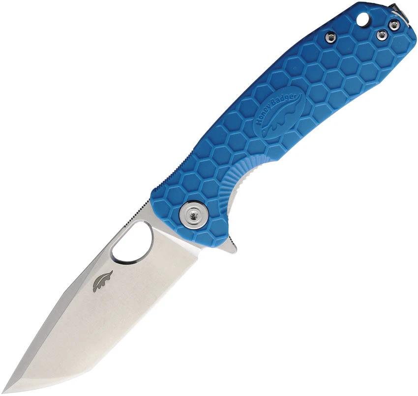 Honey Badger Knives Medium Linerlock Tanto Blue HB1334 by Honey Badger Knives