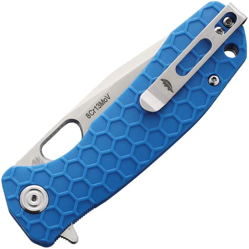 Honey Badger Knives Medium Linerlock Tanto Blue HB1334 - Satin 8Cr13MoV Blade With Textured Nylon Handle by Honey Badger Knives