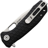 Honey Badger Knives Small Linerlock Black HB1341 - Compact EDC With Satin Tanto Blade And GRN Handle by Honey Badger Knives