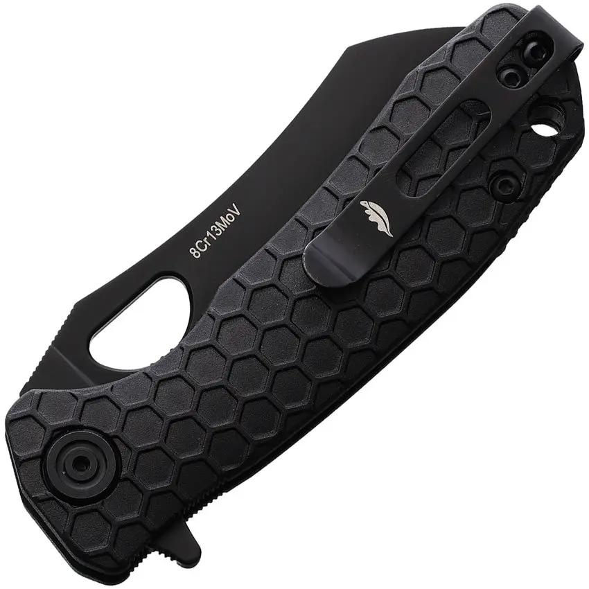 Honey Badger Knives Small Linerlock HB1355 - Compact 2.75in 8Cr13MoV Blade With Black GRN Handle by Honey Badger Knives