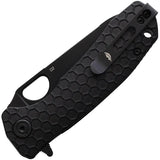 Honey Badger Knives Medium Leaf Linerlock Black HB4027 - 3.25 Inch D2 Blade Textured Nylon Handle by Honey Badger Knives