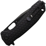 Honey Badger Knives Large Linerlock Tanto Black HB4032 - D2 Tool Steel Blade With Textured Nylon Handle by Honey Badger Knives