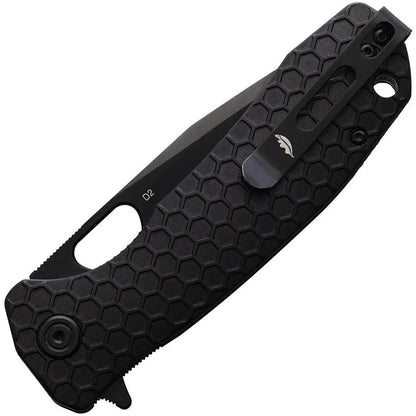 Honey Badger Knives Large Linerlock Tanto Black HB4032 - D2 Tool Steel Blade With Textured Nylon Handle by Honey Badger Knives