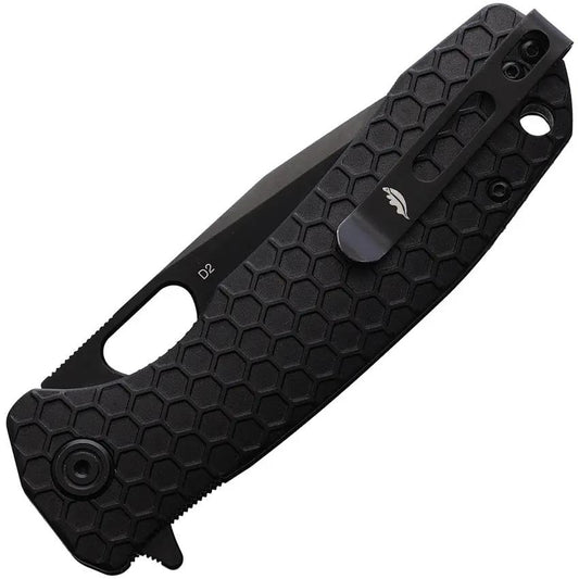 Honey Badger Knives Large Linerlock Tanto Black HB4032 - D2 Tool Steel Blade With Textured Nylon Handle by Honey Badger Knives