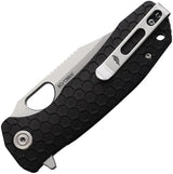 Honey Badger Knives Medium Linerlock Clip Black HB4069 - Satin Finish 8Cr13MoV Clip Point Blade by Honey Badger Knives