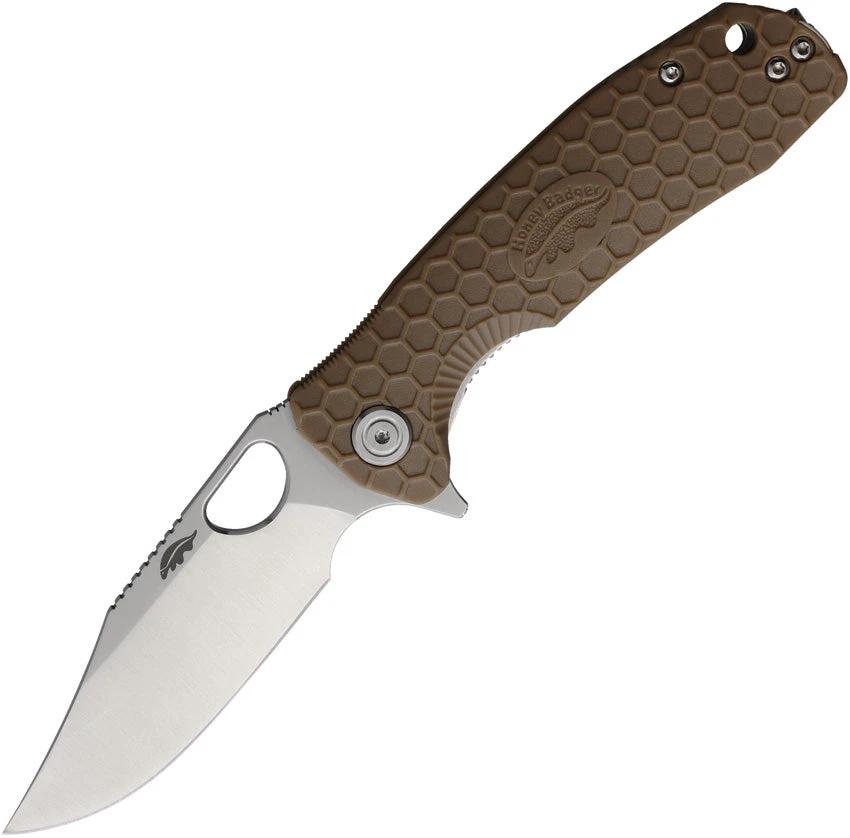 Honey Badger Knives Medium Linerlock Clip Tan HB4070 by Honey Badger Knives