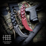 Halfbreed Blades Close Quarters Battle Bundle CQB-02PS Black - Full Tang Talon Blade 3.5in And Red Training Knife by Halfbreed Blades