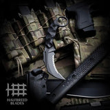 Halfbreed Blades Close Quarters Battle CQB 02PS - Full Tang With Finger Ring And Black PVD Talon Blade G10 Handle by Halfbreed Blades