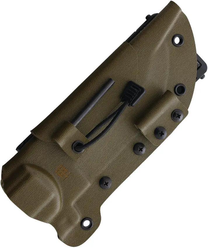 Halfbreed Blades Large Bush Knife - OD Green Teflon K110 Steel With Full Tang And Fire Starter by Halfbreed Blades