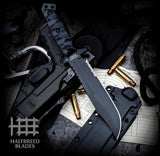 Halfbreed Blades Large Infantry Knife Gen 2 Blk K340 - Sawback Clip Point With Partial Serration And Full Tang by Halfbreed Blades