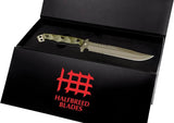 Halfbreed Blades Large Infantry Knife Gen II OD Green Sawback with Teflon Coated Serrated Clip Point Blade by Halfbreed Blades