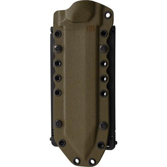 Halfbreed Blades Large Survival Knife - OD Green Teflon Coated Sawback Tanto With Full Tang And Glass Breaker by Halfbreed Blades