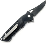 Heibel Knives Blackhawk Linerlock - Black D2 Stonewashed Clip Point Knife With G10 Handle Extended Tang by Heibel Knives