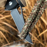 Heibel Knives Blackhawk Linerlock - Black D2 Stonewashed Clip Point Knife With G10 Handle Extended Tang by Heibel Knives