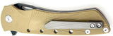 Heibel Knives Blackhawk Linerlock Tan HKBLKBT - D2 Tool Steel Clip Point Blade, 3.5 Inch, Tan G10 Handle, Pocket Clip by Heibel Knives