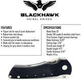 Heibel Knives Blackhawk Linerlock Black HKBLKRB by Heibel Knives